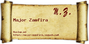 Major Zamfira névjegykártya